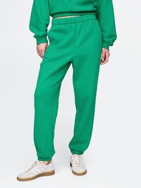 Gap Womens Simple Green Fleece Joggers Size Large